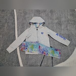 Hurley Light Gray Hoodie with Multicolor Sleeves